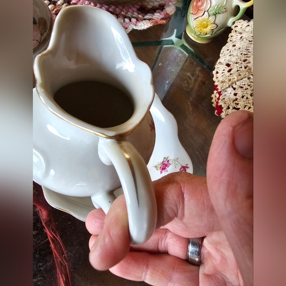 Vintage small tea pitcher with basin - Picture 3 of 5